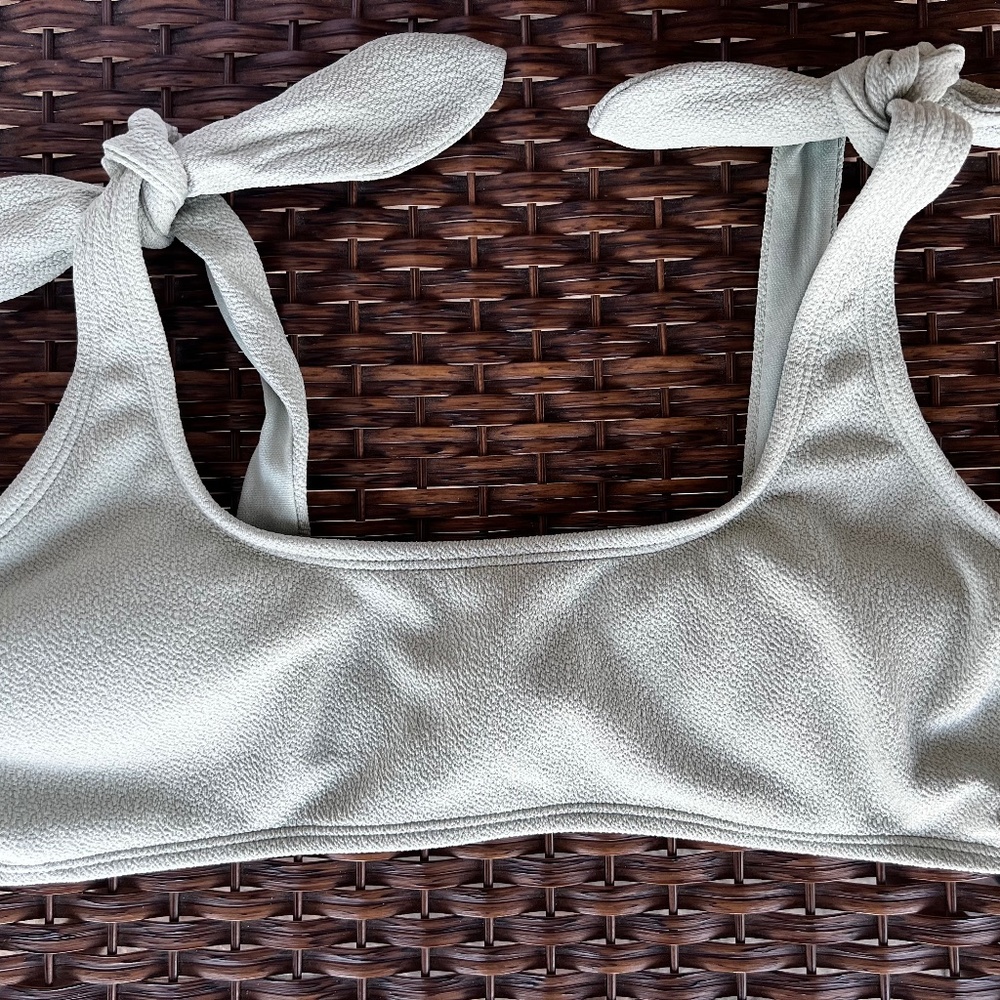 Xhilaration Textured Tie Shoulder Bikini Top